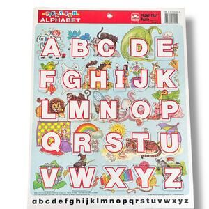 Vintage 1990s Golden Alphabet Tray Puzzle - Retro
